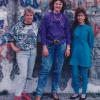 With Karen Lafferty and Janet Grossman at the Berlin Wall, early 1990's